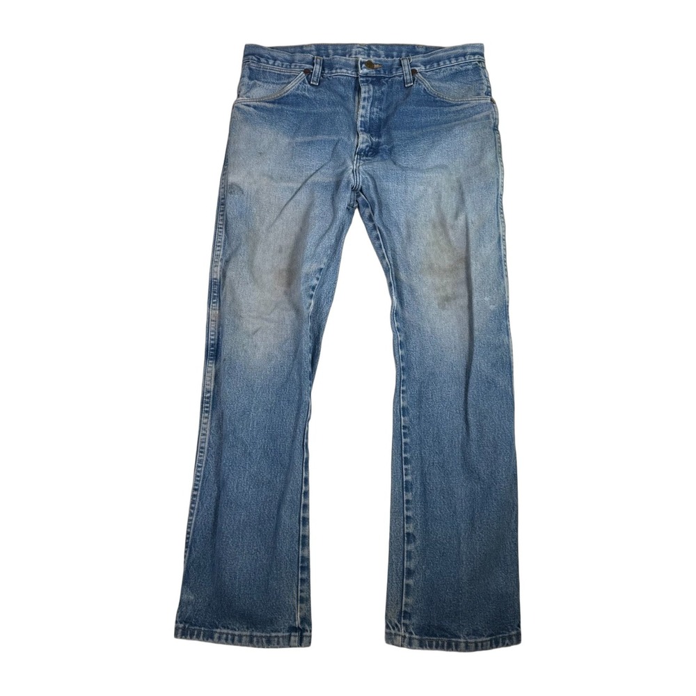 00s Wrangler Jeans 34x30 Light‎ Wash Straight Fit Made in Mexico of USA Fabri